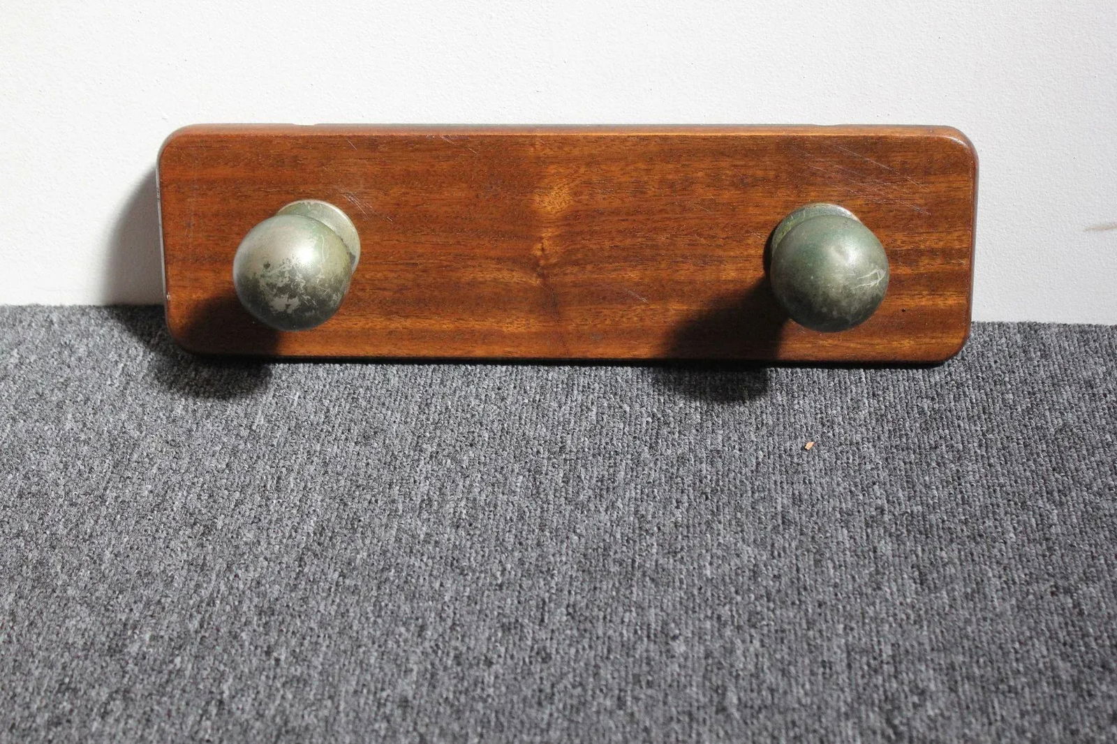Vintage Italian Wall-Mounted Coat Hook/Rack in Aluminum and Walnut - 2