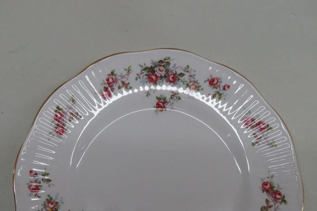 Rosina Queens England Bone China Rosamund Floral Pink Roses Plate - 4