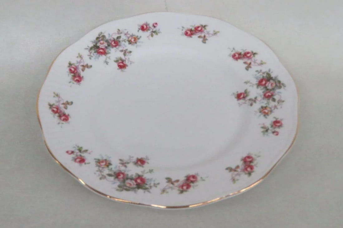 Rosina Queens England Bone China Rosamund Floral Pink Roses Plate - 9