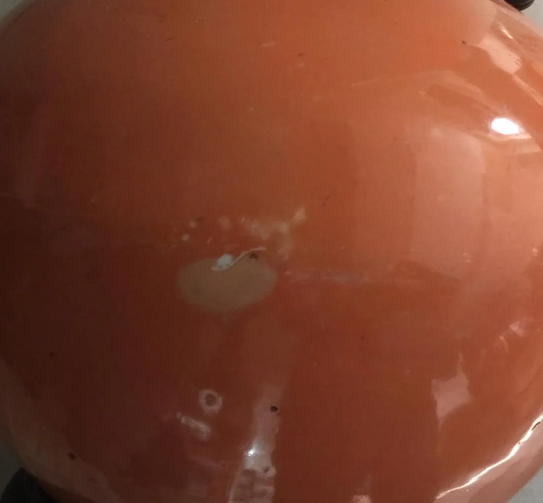 Vintage Mellon Jar Orange Porcelain Lamp - 5