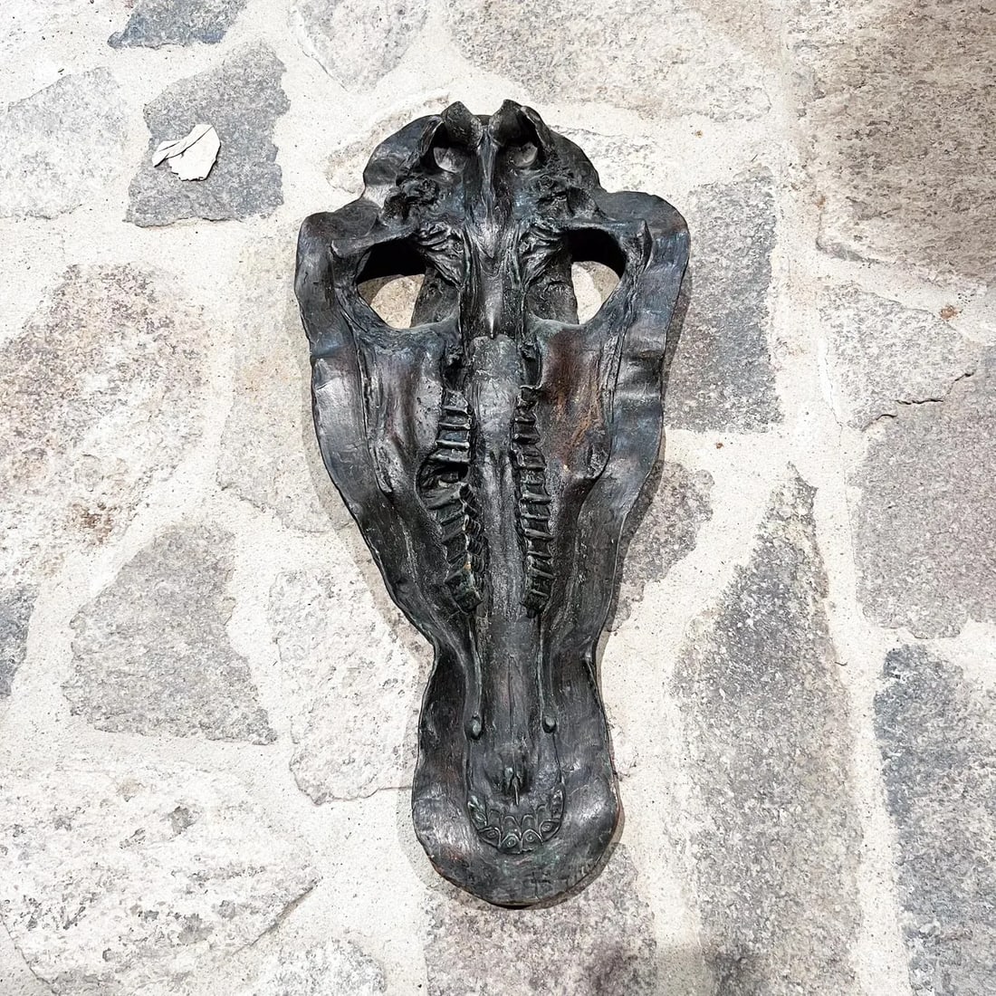 1980s Hippopotamus Head Bronze Skull Sculpture After Giacometti - 8