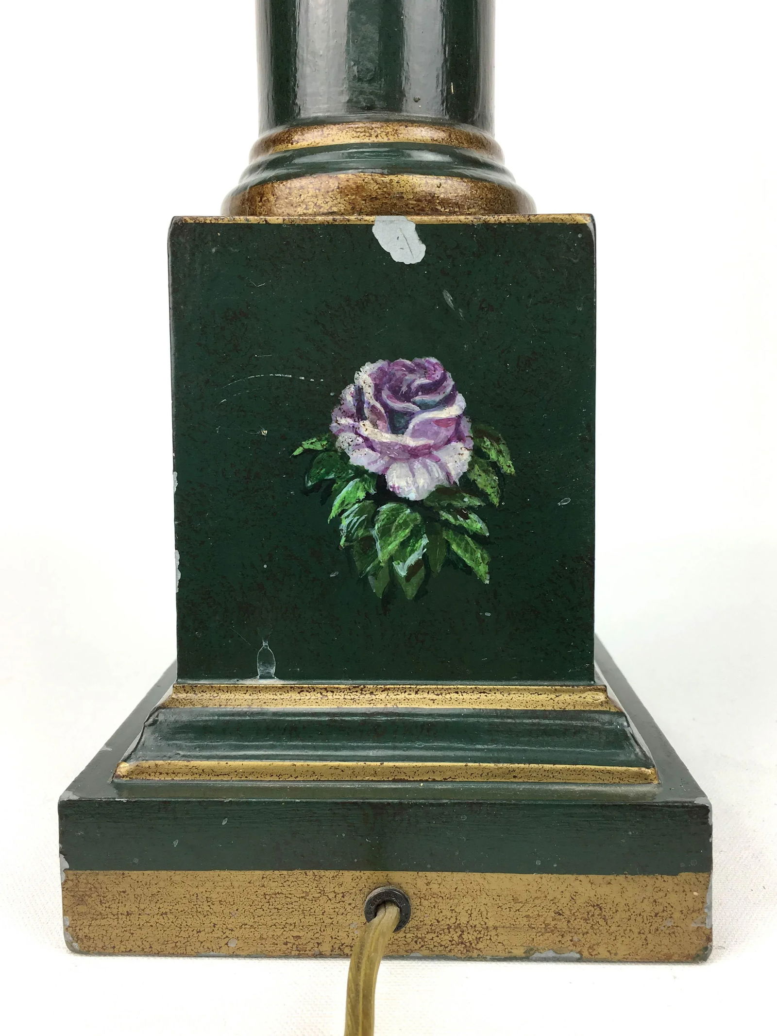 1970s Botanical Motif Column Table Lamp - 4