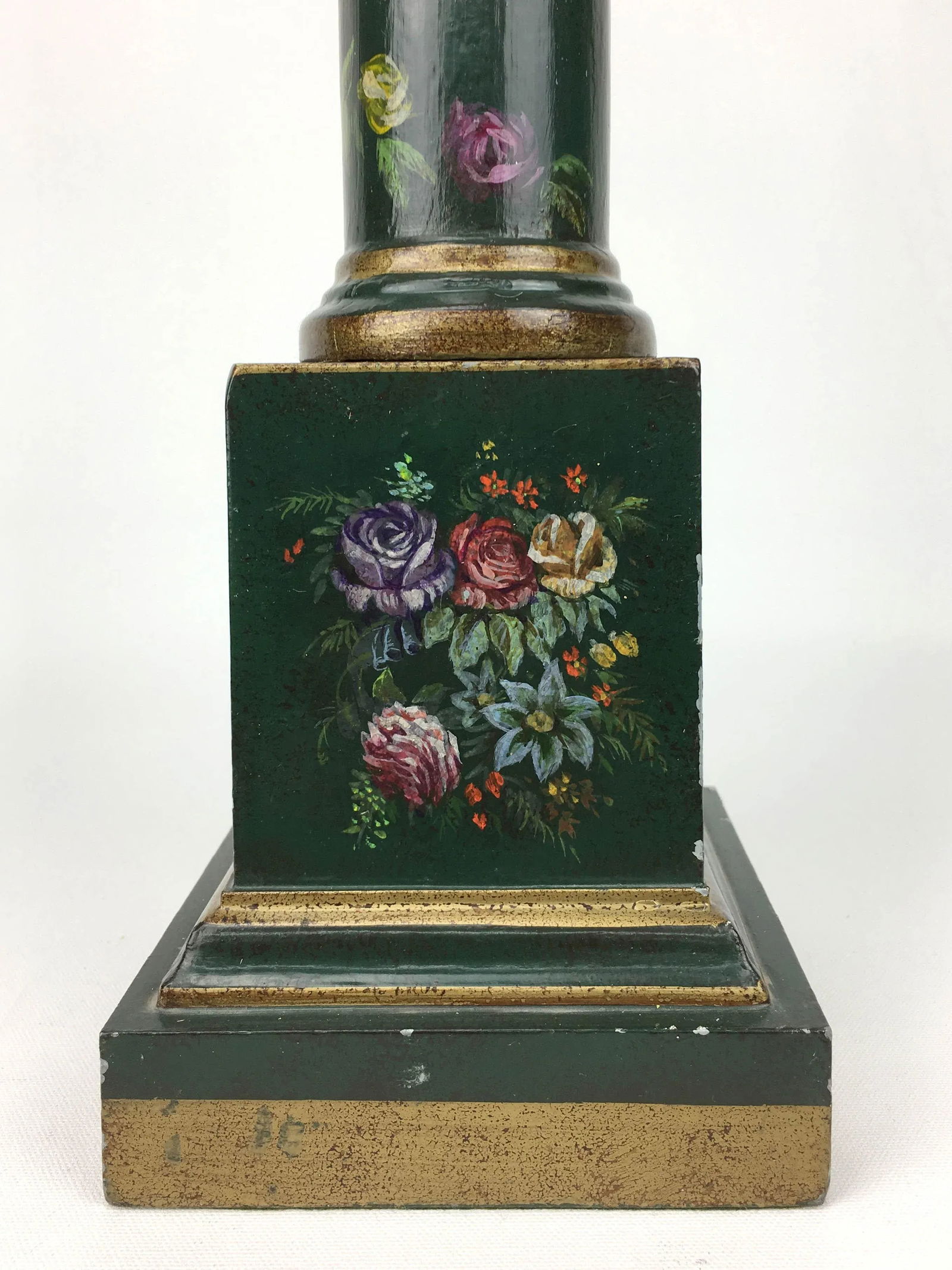 1970s Botanical Motif Column Table Lamp - 5