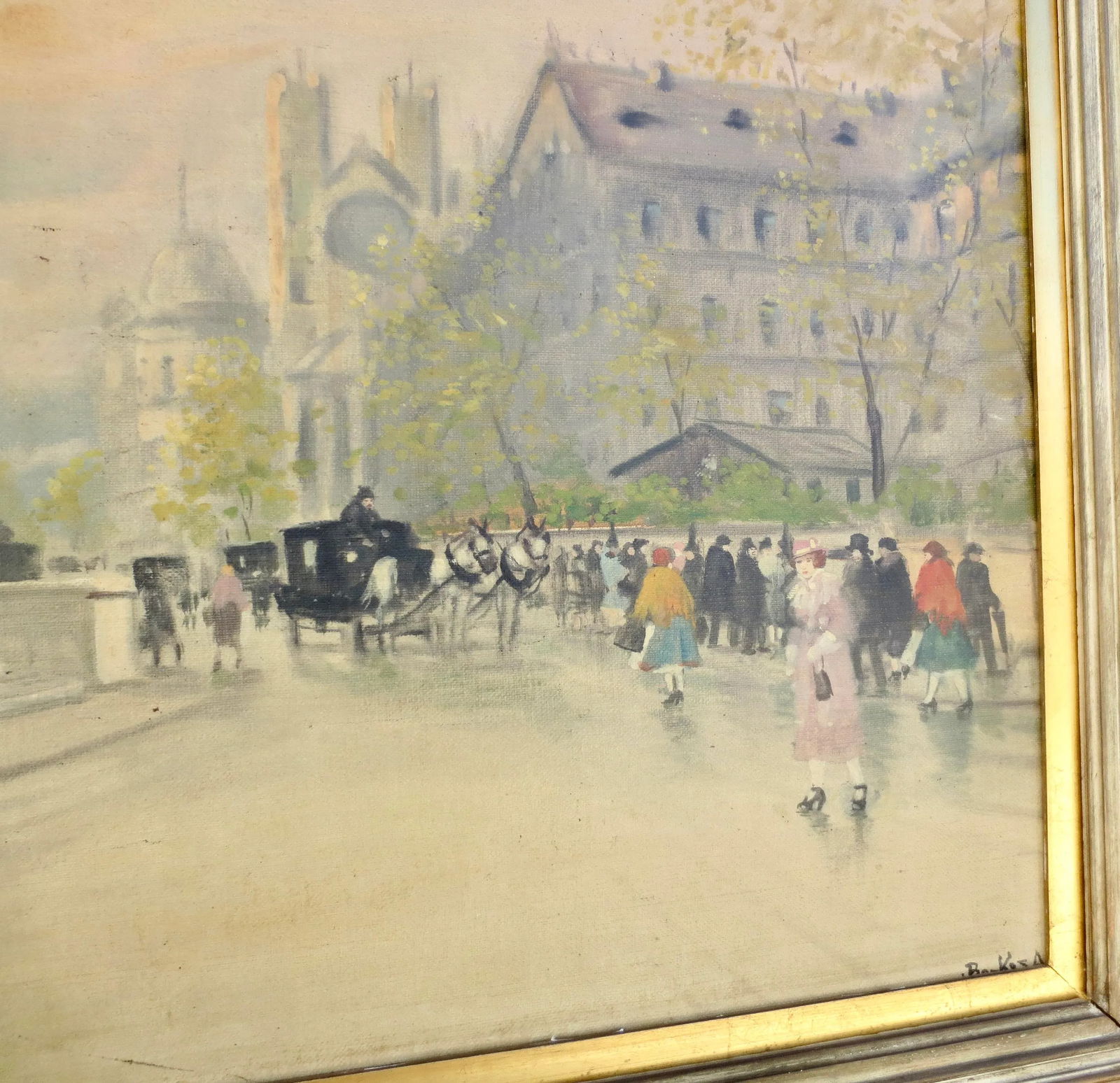 Antal Berkes Post Impressionist Paris Street Scene Circa 1920s - 3
