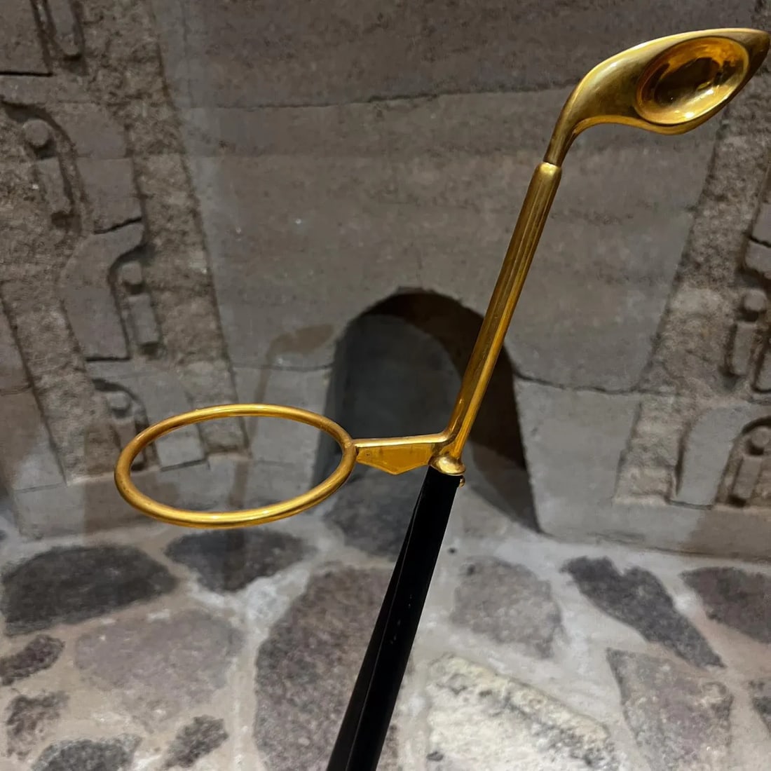 1950s Sculptural Brass Umbrella Holder Style Ico Parisi Italy - 3