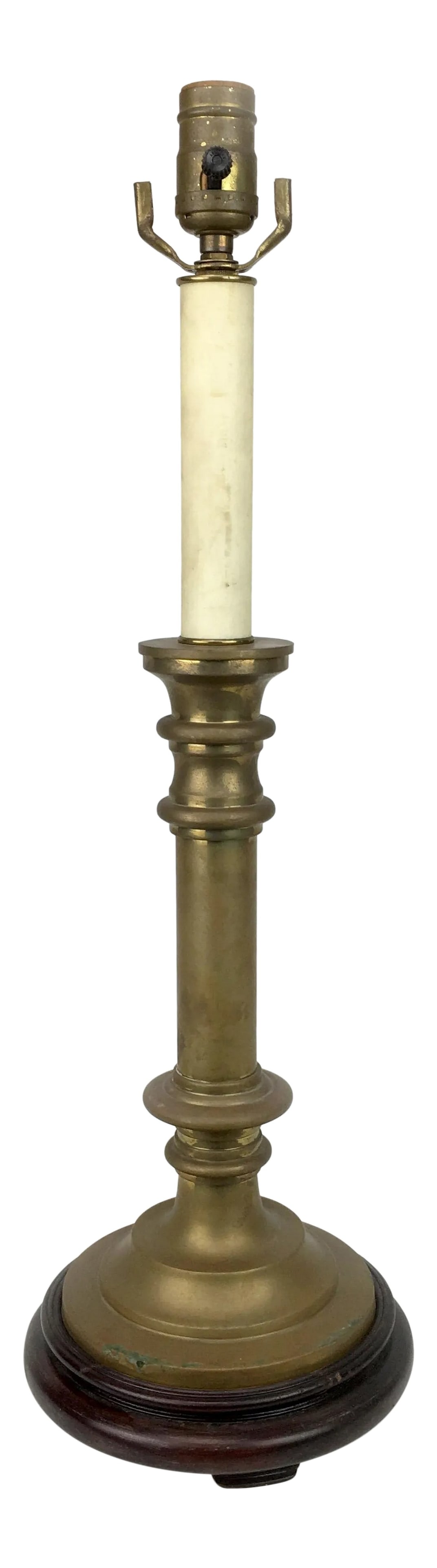 1970s Traditional Brass Empire Column Lamp (1 of 4)