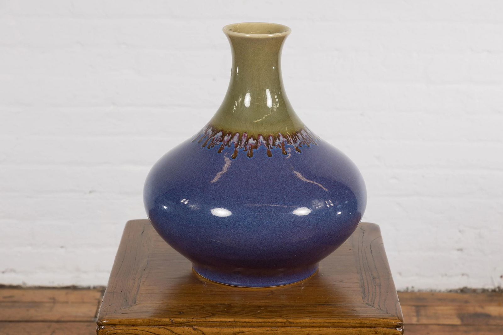 Contemporary Purple & Green Ceramic Vase - 5