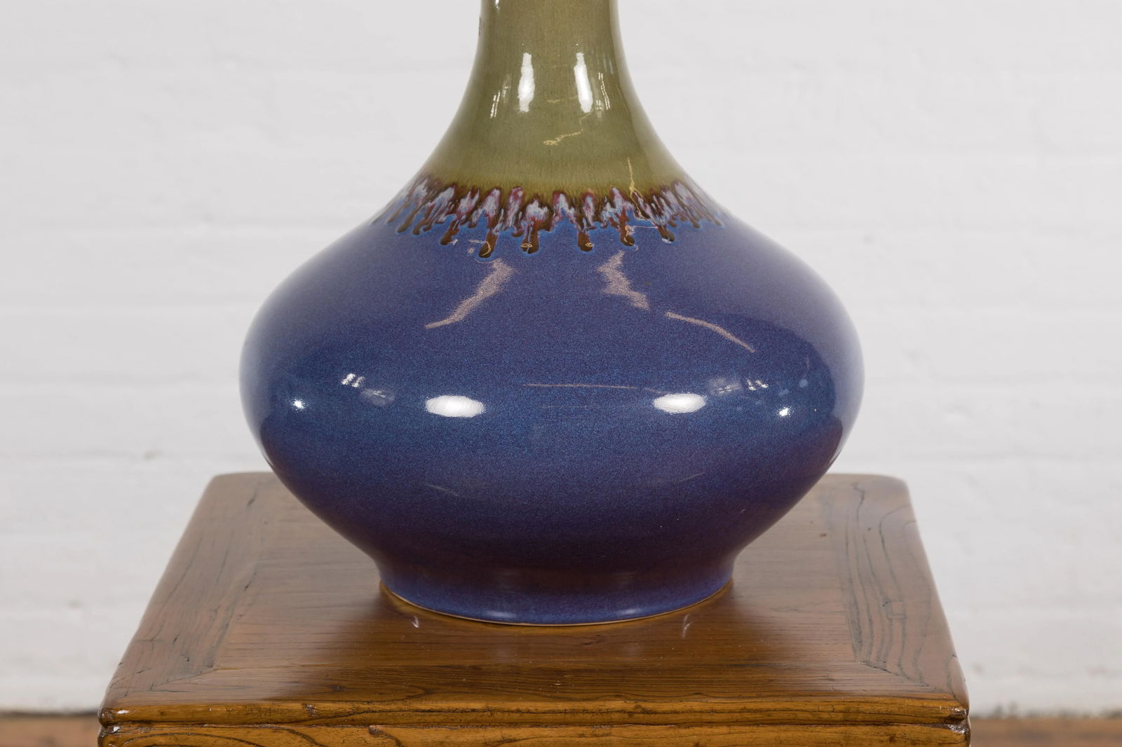 Contemporary Purple & Green Ceramic Vase - 7