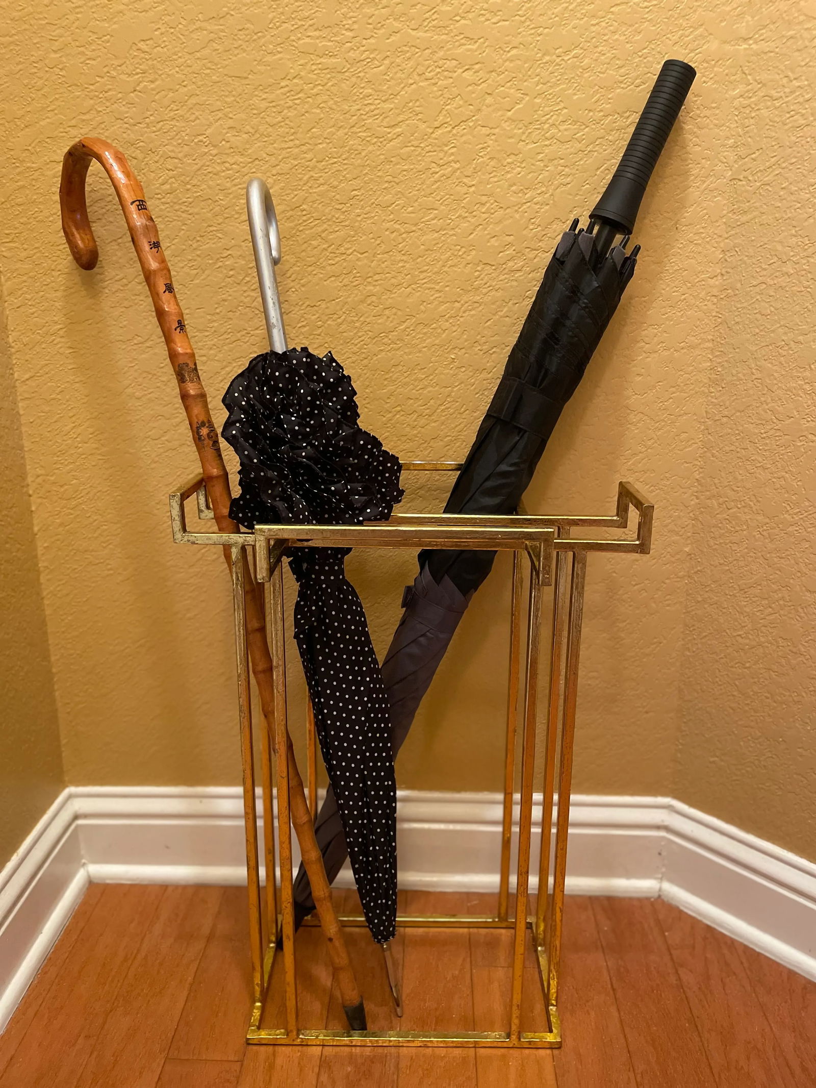 Late 20th Century Modern Gold Leaf on Metal Umbrella Stand - 7