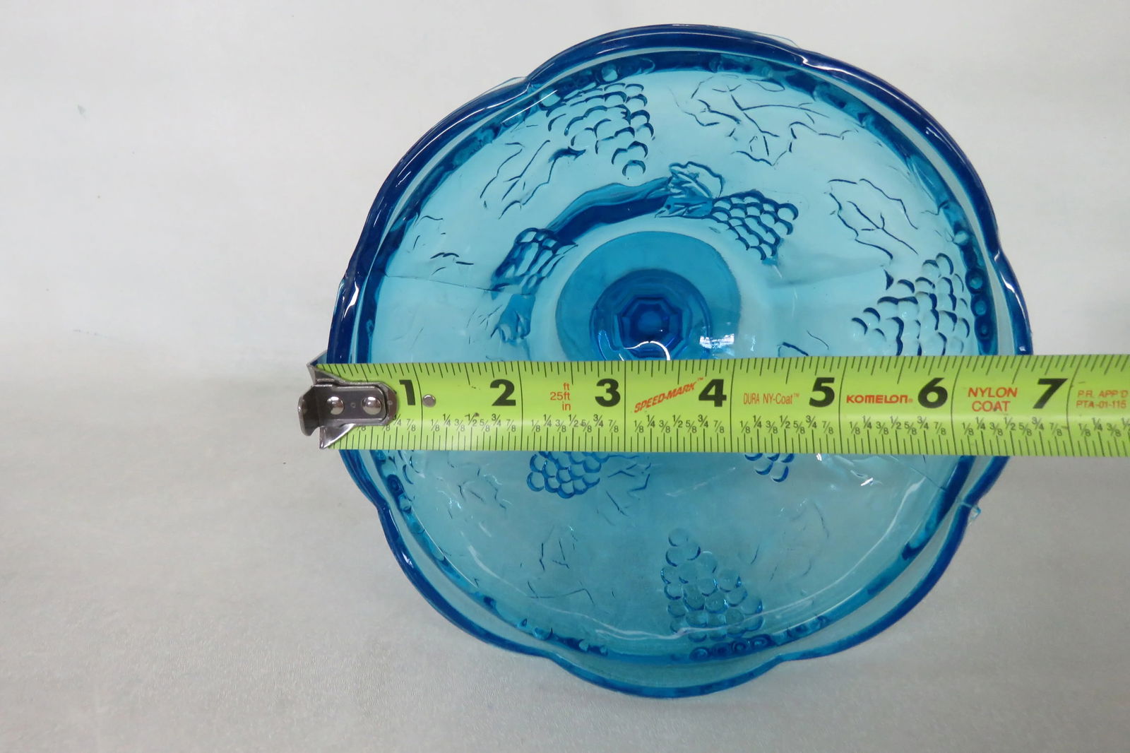 Indiana Glass Capri Blue Glass Colony Harvest Grape Compote Candy Dish Bowl - 8