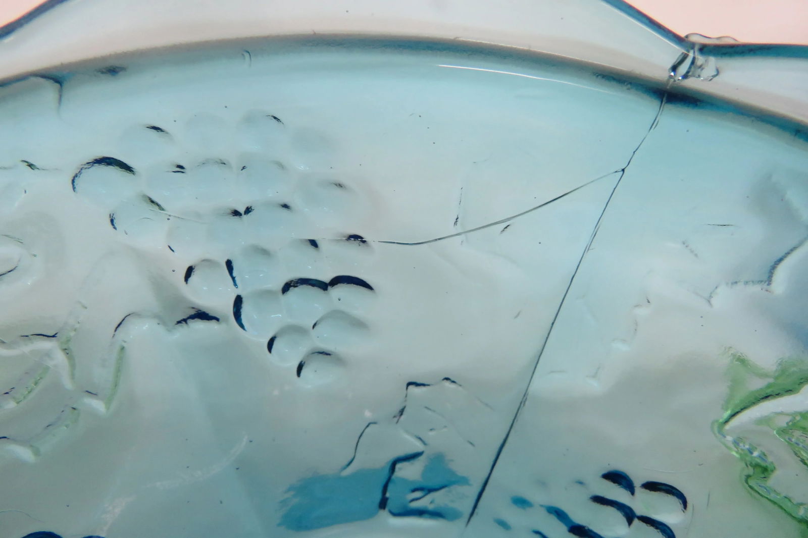 Indiana Glass Capri Blue Glass Colony Harvest Grape Compote Candy Dish Bowl - 9