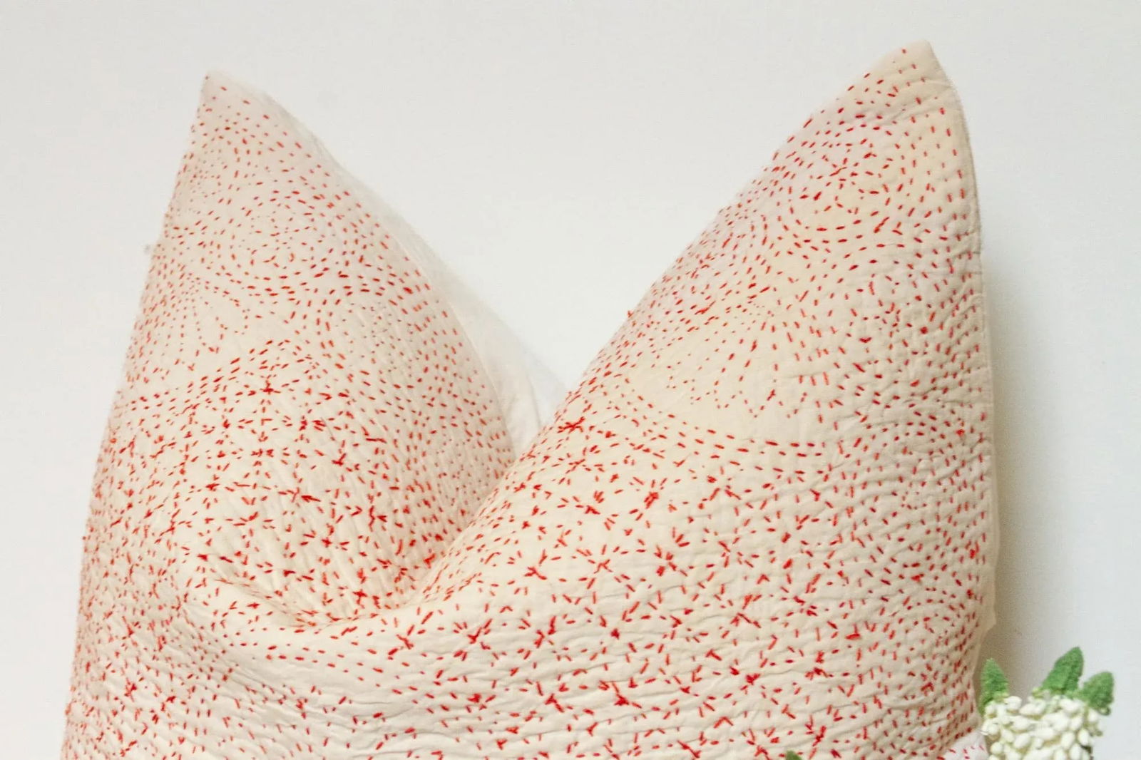 Origami White Hand-Stitched Pillow Cover - 5