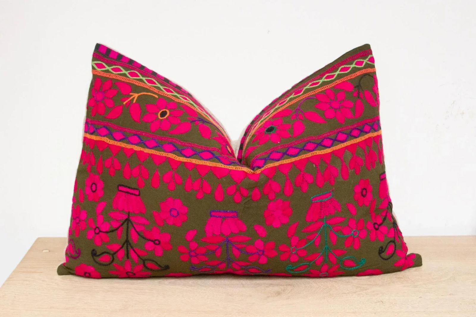 Siti Embroidered Floral Pillow - 4