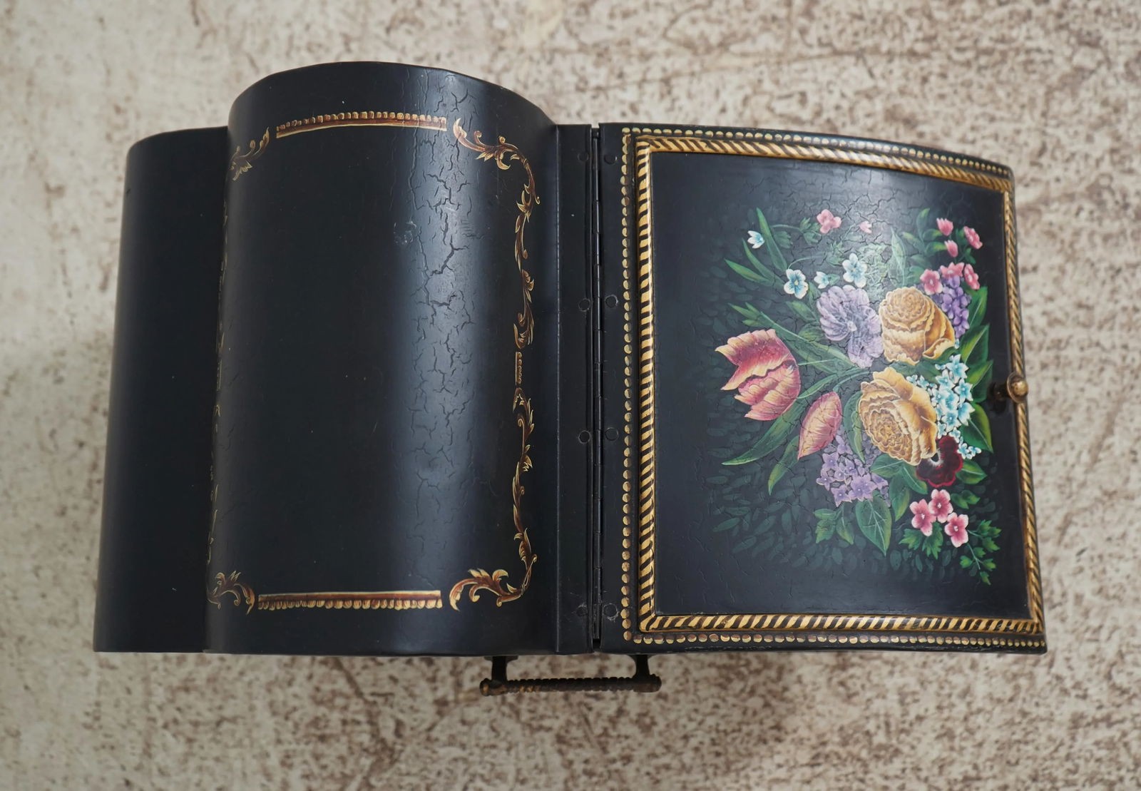 Toleware Paint Decorated Decorative Coal Bin - 10