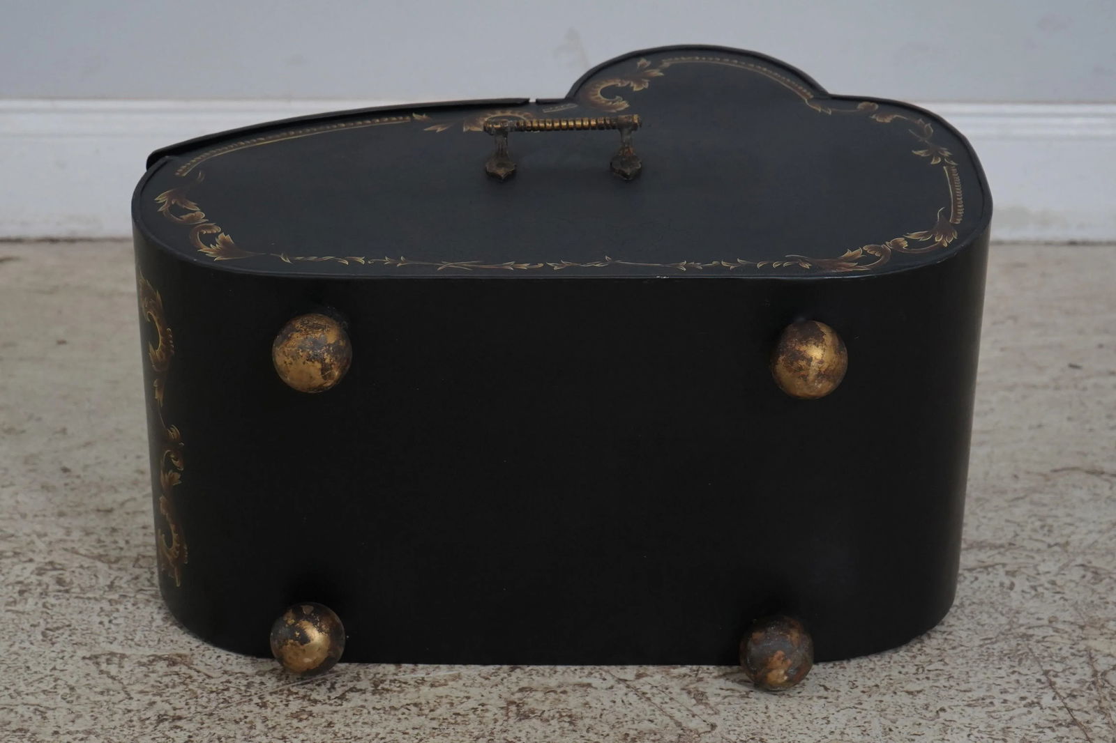 Toleware Paint Decorated Decorative Coal Bin - 11