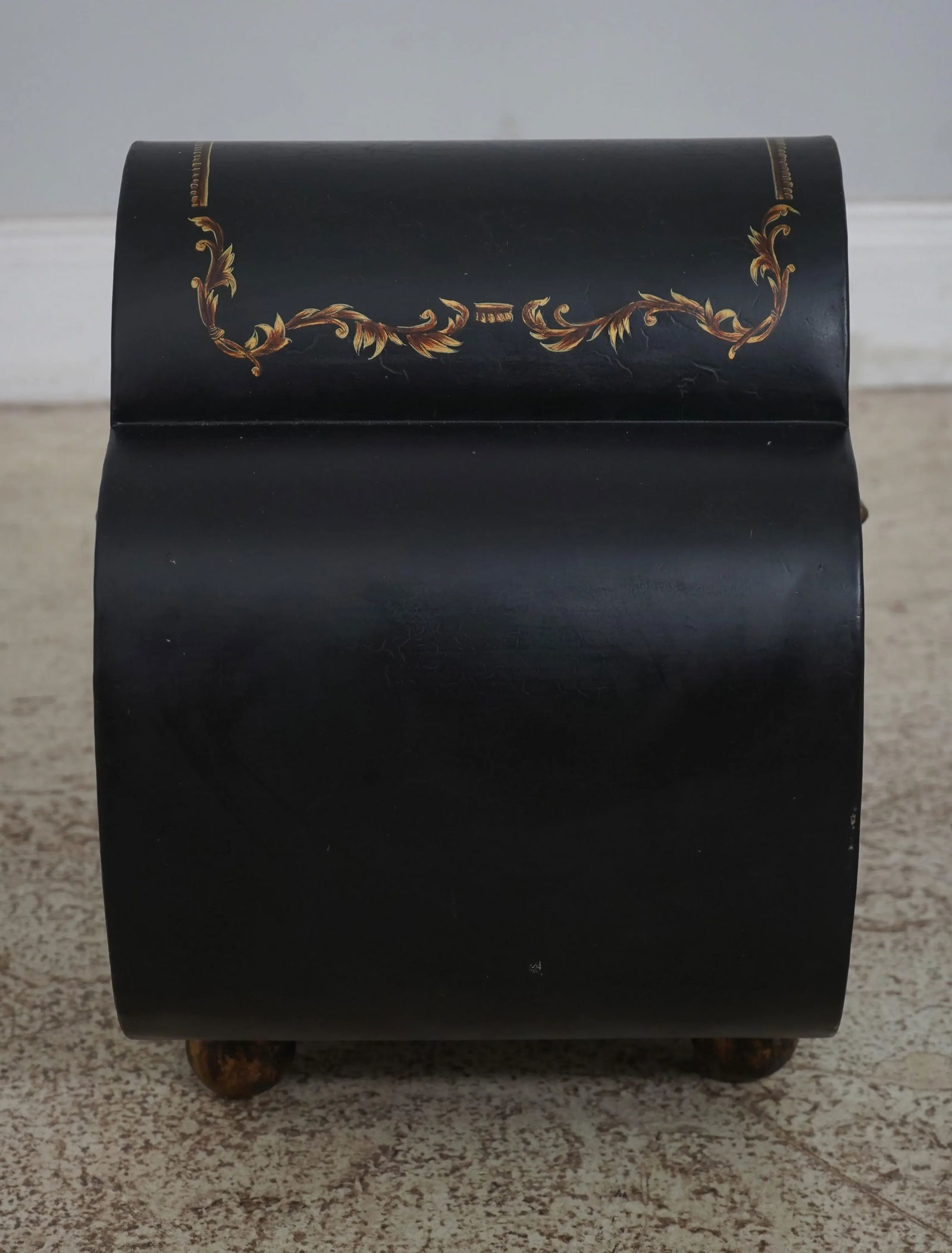 Toleware Paint Decorated Decorative Coal Bin - 6