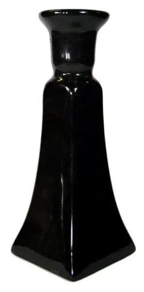 Black Porcelain Candle Holders - A Pair - 4