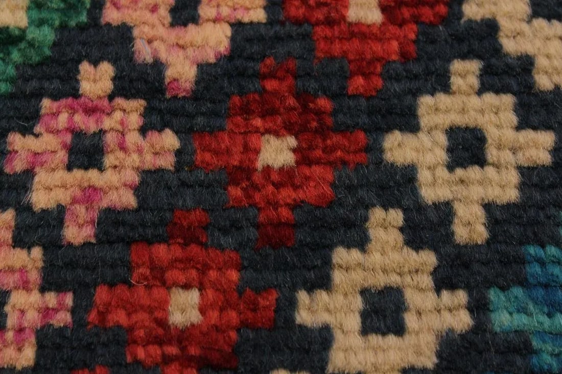 1990s Shabby Chic 1990s Southwestern Teal/Ivory Wool Rug - 3'4 X 4'8 - 5