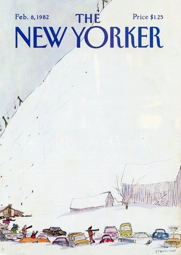 1982 Vintage New Yorker Cover, February 8 (James Stevenson), Original New Yorker Magazine Cover, Win - 2