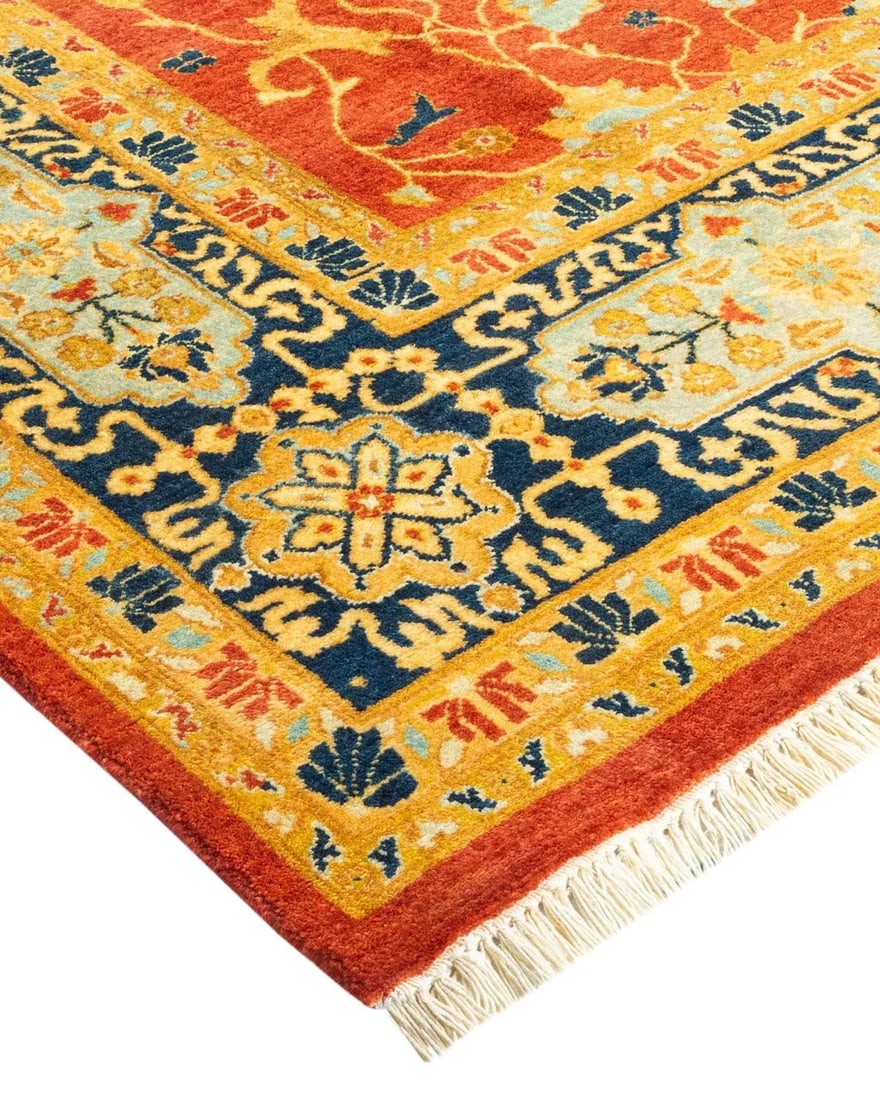 Mogul, One-of-a-Kind Hand-Knotted Area Rug - Orange, 6' 0" x 9' 0" - 2