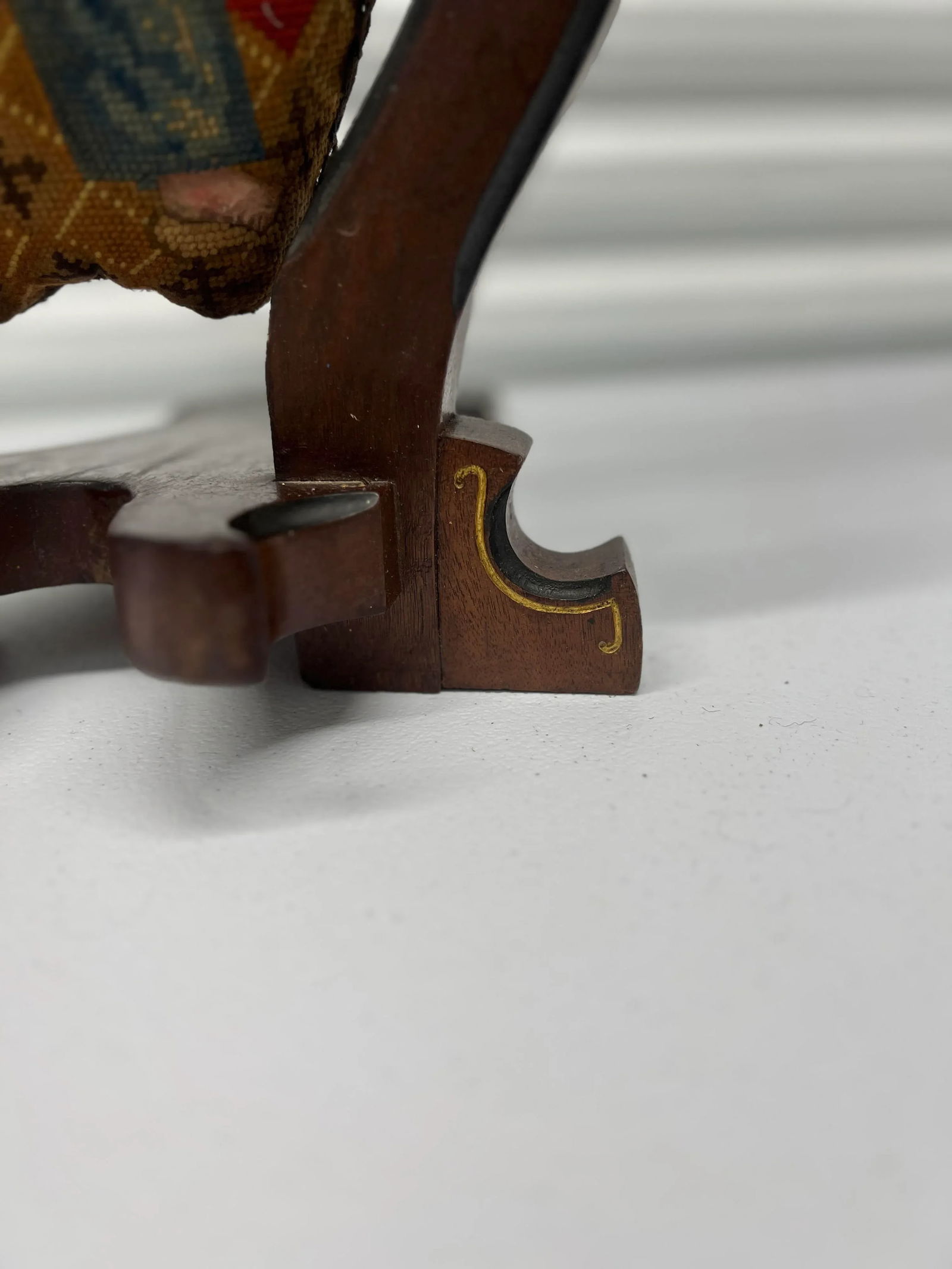 Unusual 19th C., Victorian Aesthetic Movement Petit Point Boot Jack - 3