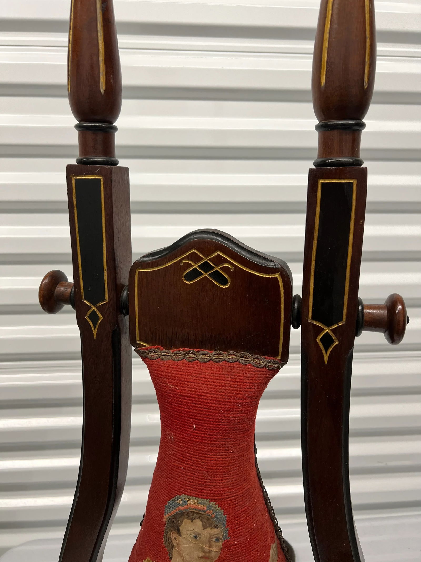 Unusual 19th C., Victorian Aesthetic Movement Petit Point Boot Jack - 8