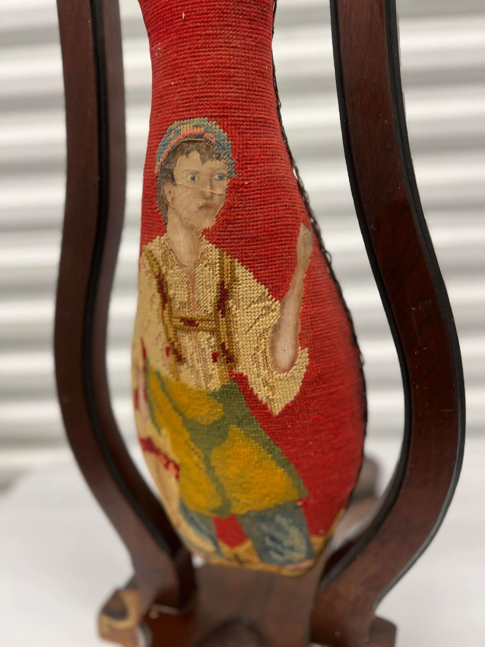 Unusual 19th C., Victorian Aesthetic Movement Petit Point Boot Jack - 9