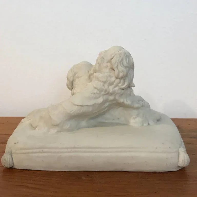 Late 18th Century Antique English Parian King Charles Spaniels Group by Copeland - 9