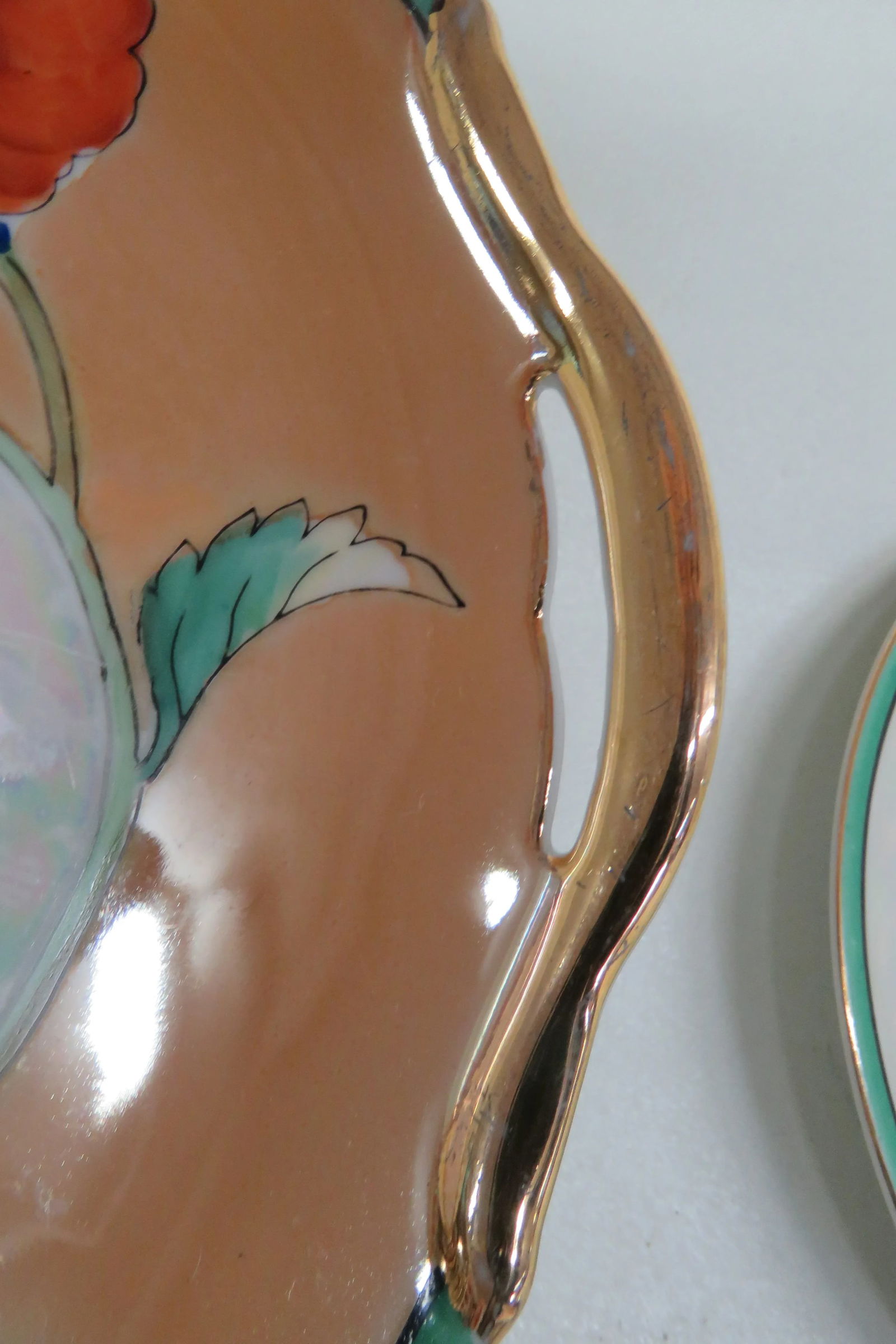 Noritake Lusterware Poppy Flower 7 Pc Cake Plate and 6 Dessert Plates - 11