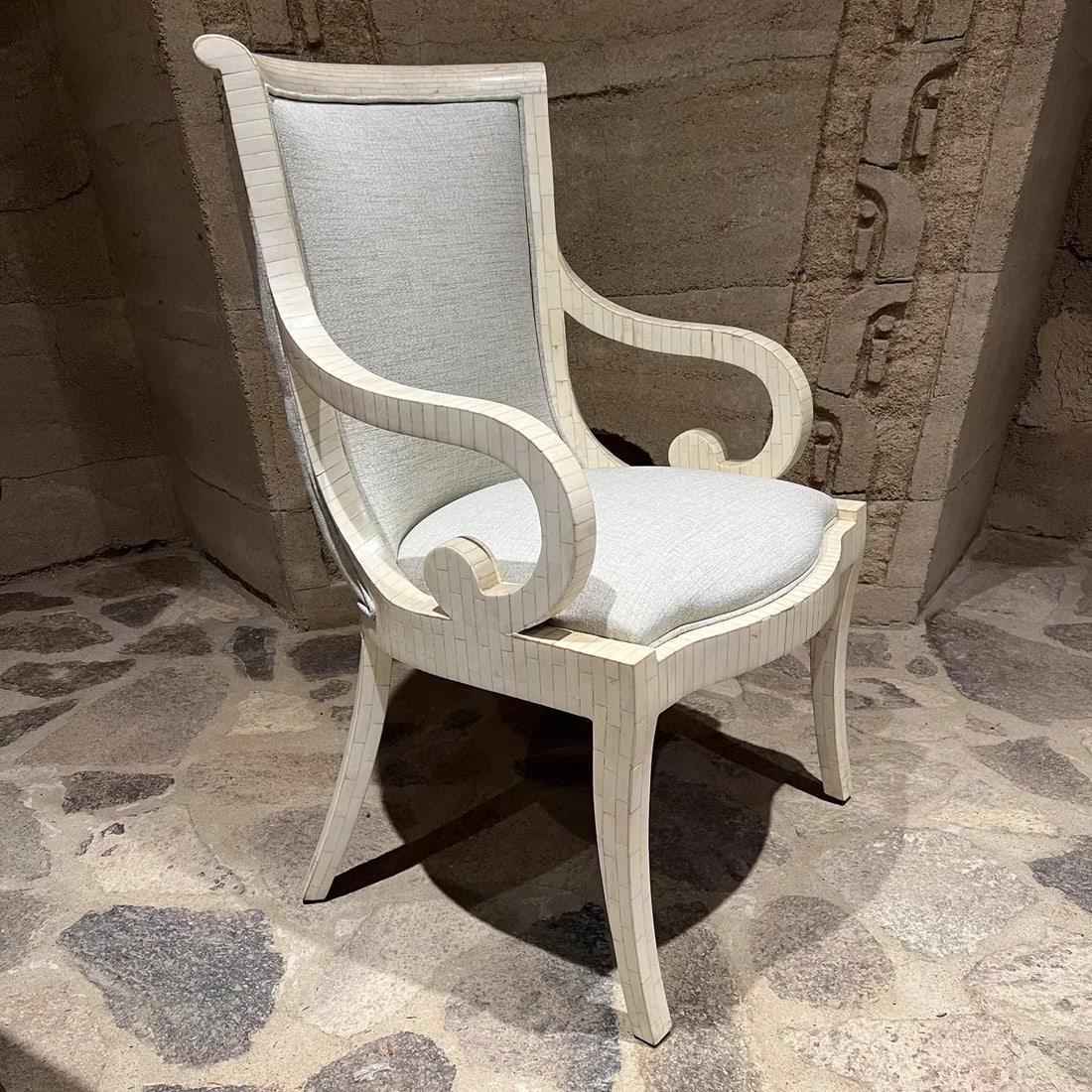 1970s Enrique Garcel Armchair Tessellated Bone Inlay Colombia - 6