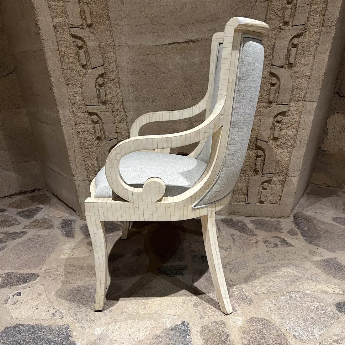 1970s Enrique Garcel Armchair Tessellated Bone Inlay Colombia - 8