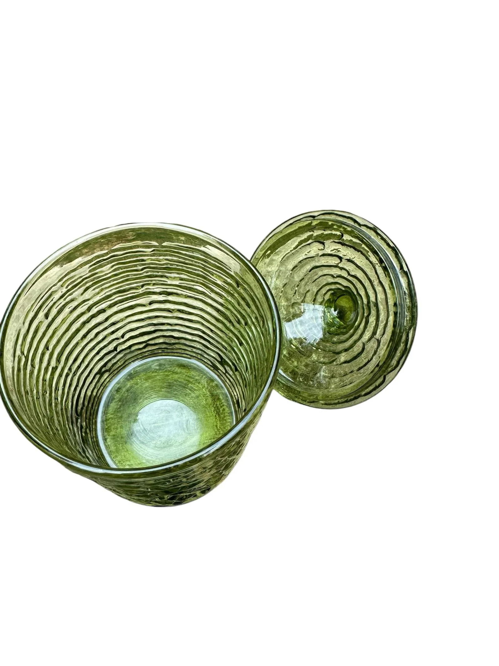 Vintage Retro Anchor Hocking Soreno Green Sugar Bowl With Lid - 4