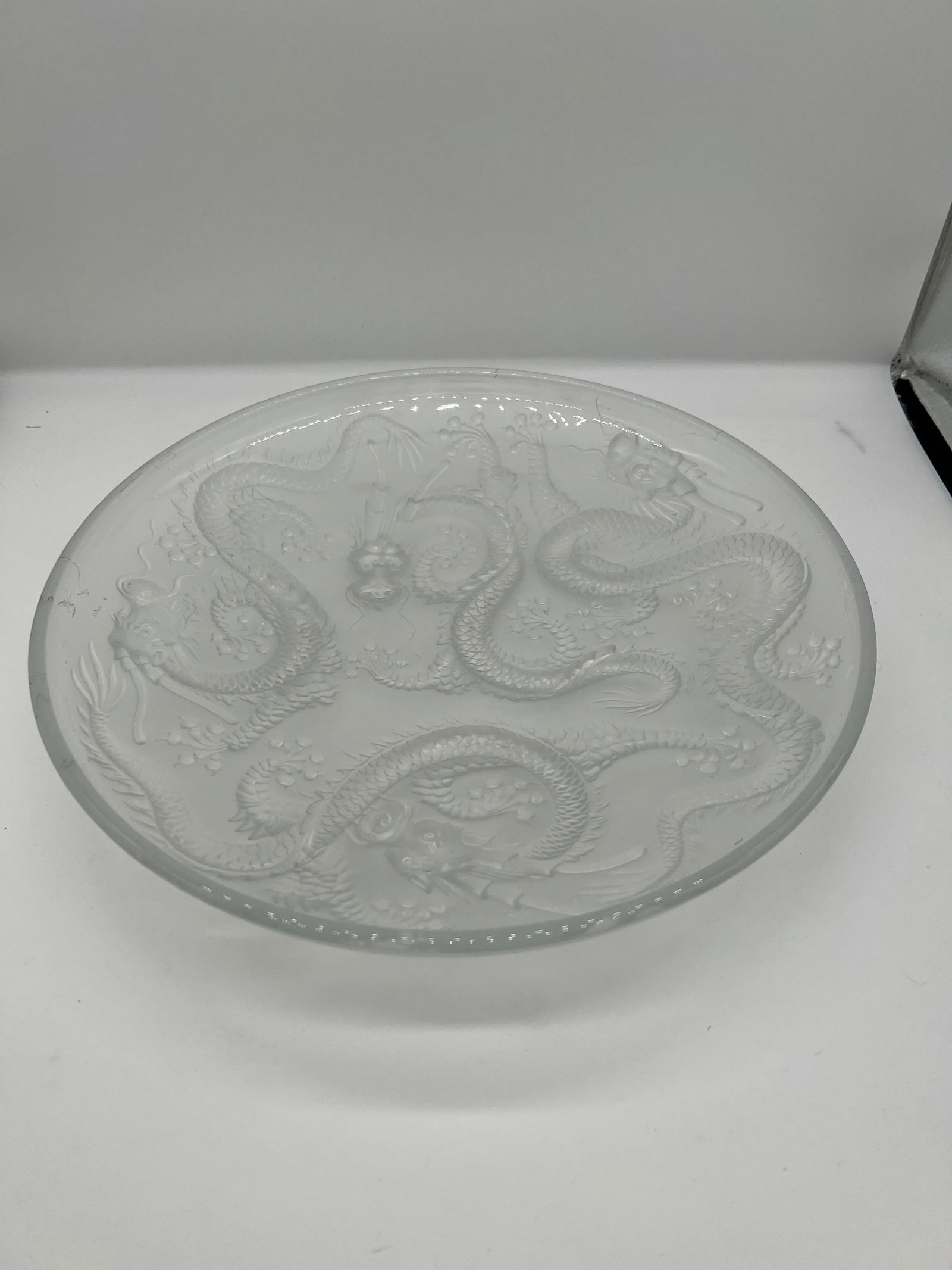 Large Josef Inwald Art Glass Platter With 5 Claw Dragon - Barolac Glass - 3