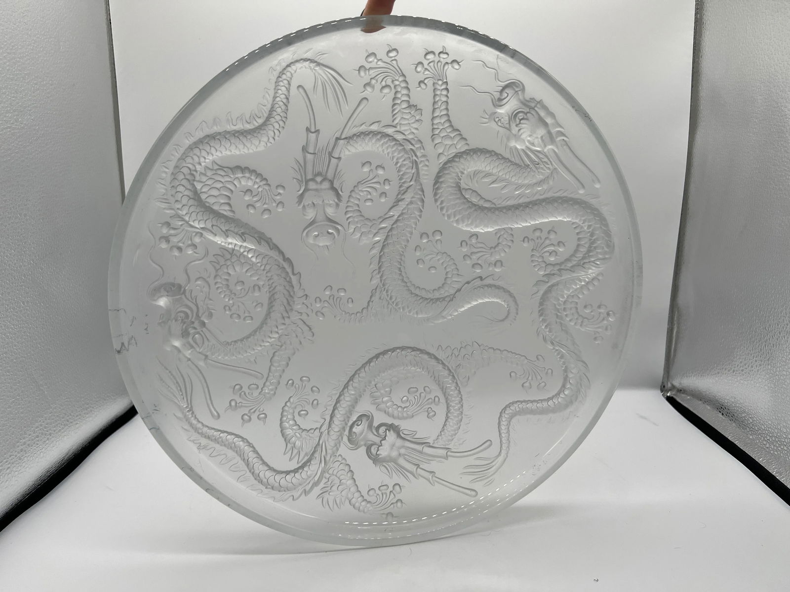 Large Josef Inwald Art Glass Platter With 5 Claw Dragon - Barolac Glass - 4