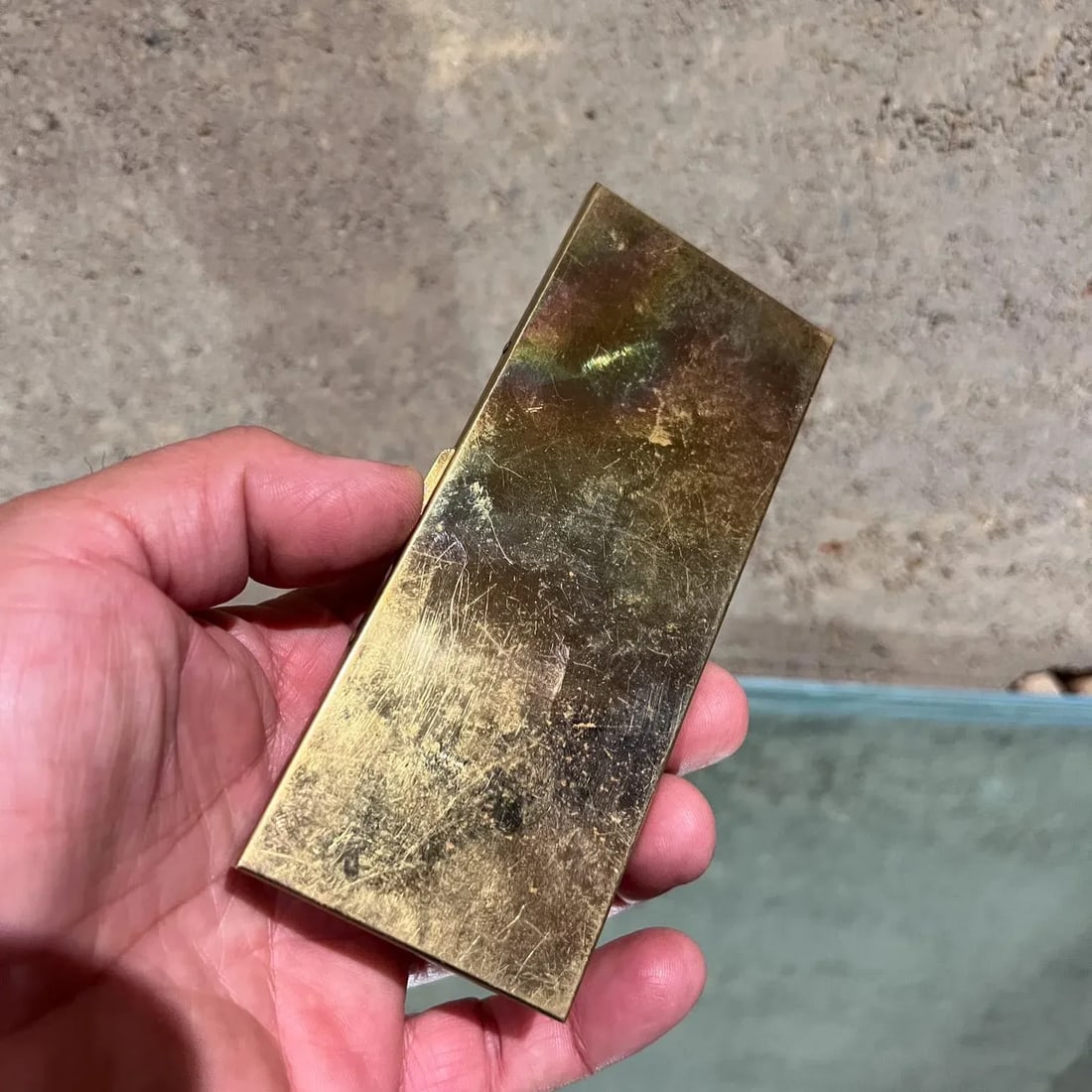 1960s Vintage Brass Compact Case - 6