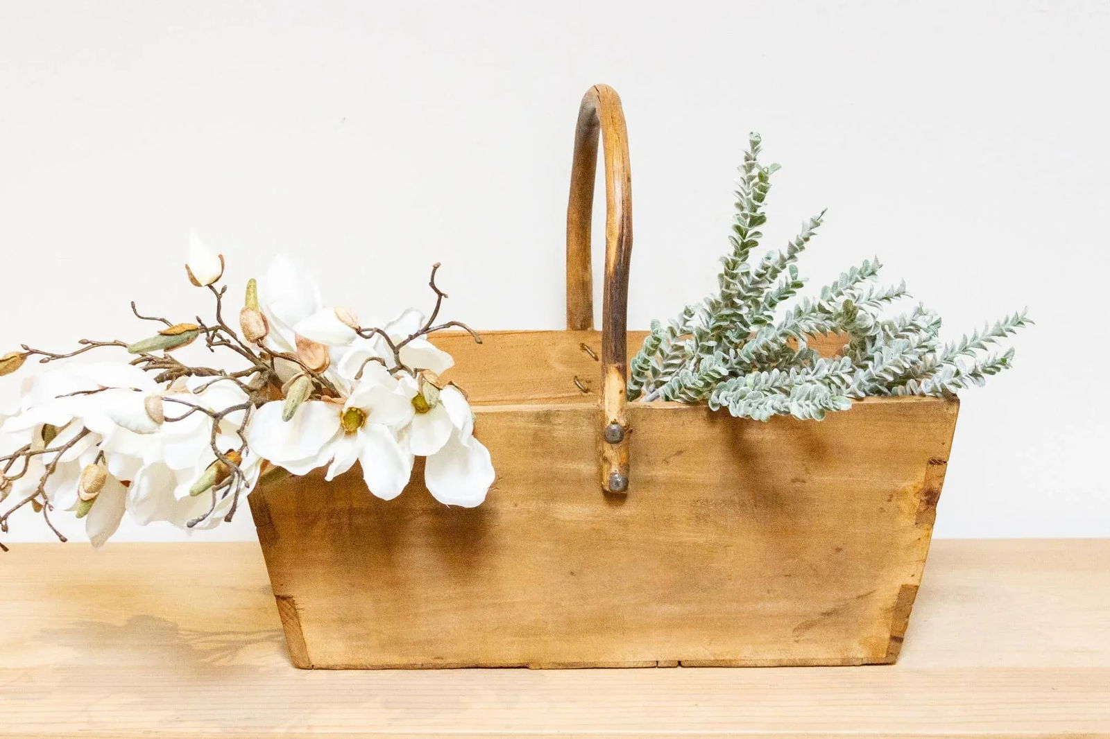 Antique English Wood Carrying Basket - 2