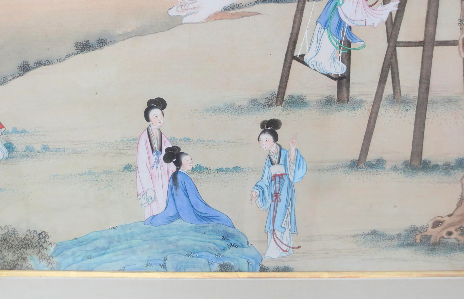 Chinese Maidens in a Landscape Watercolor - 4