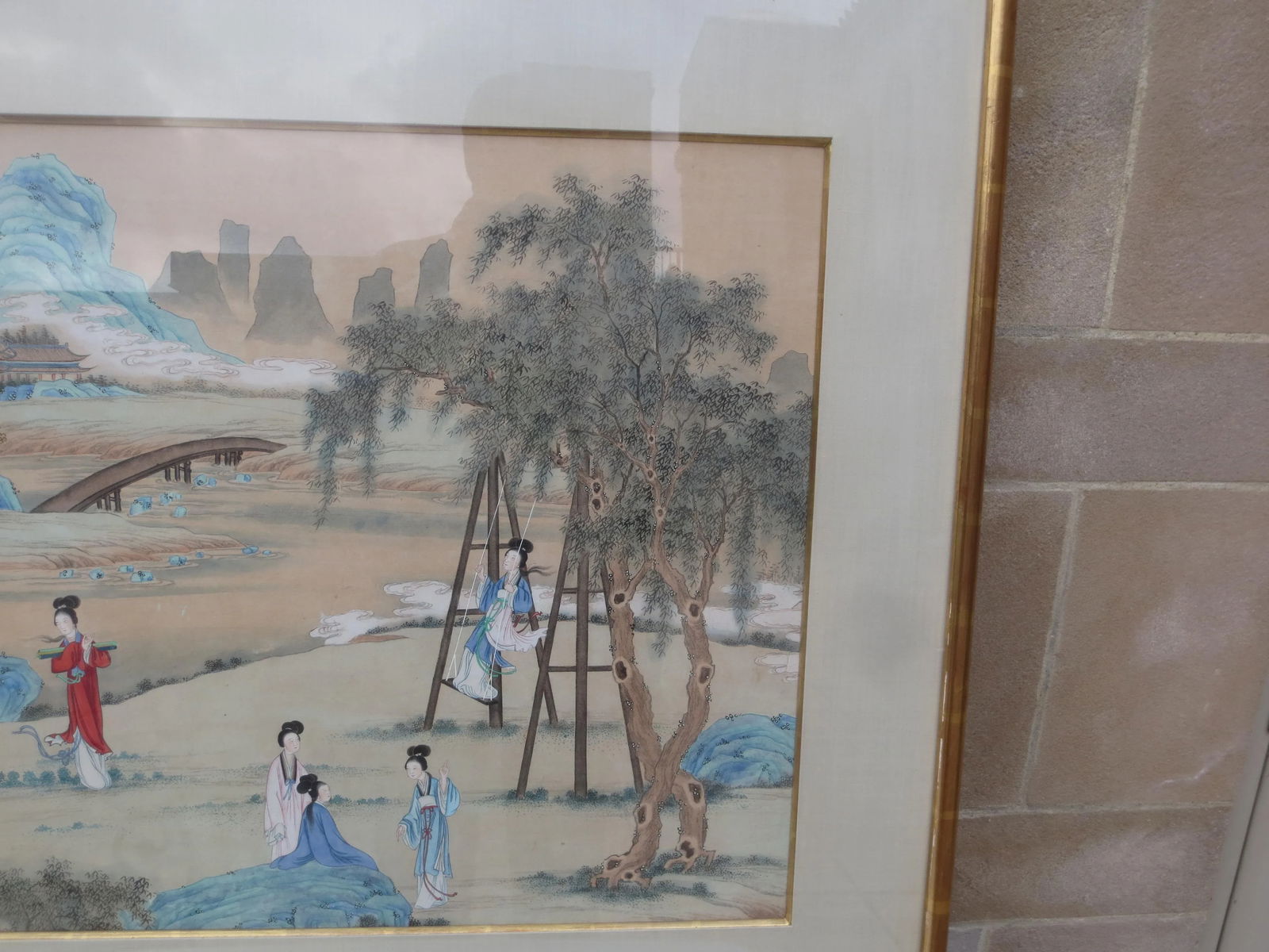 Chinese Maidens in a Landscape Watercolor - 8