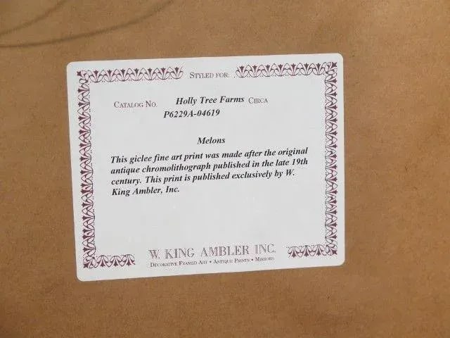 W. King Ambler Decorative Framed Fruit Prints - a Pair - 7