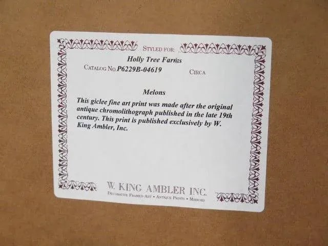 W. King Ambler Decorative Framed Fruit Prints - a Pair - 8