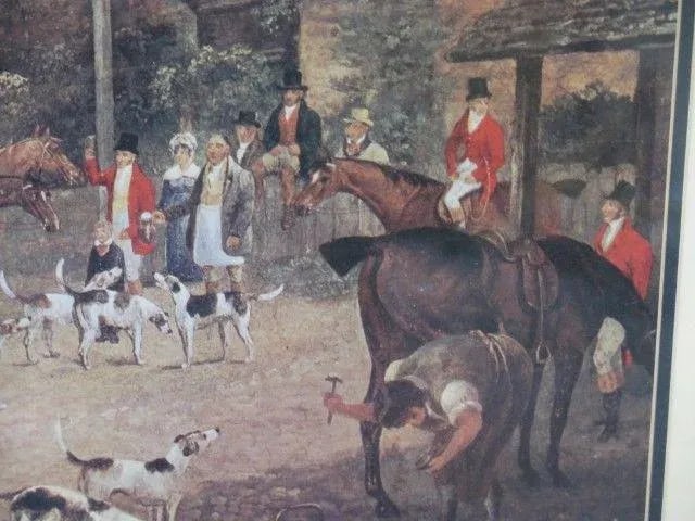 Large "Hunt Scene" Decorative Framed & Matted Print - 3