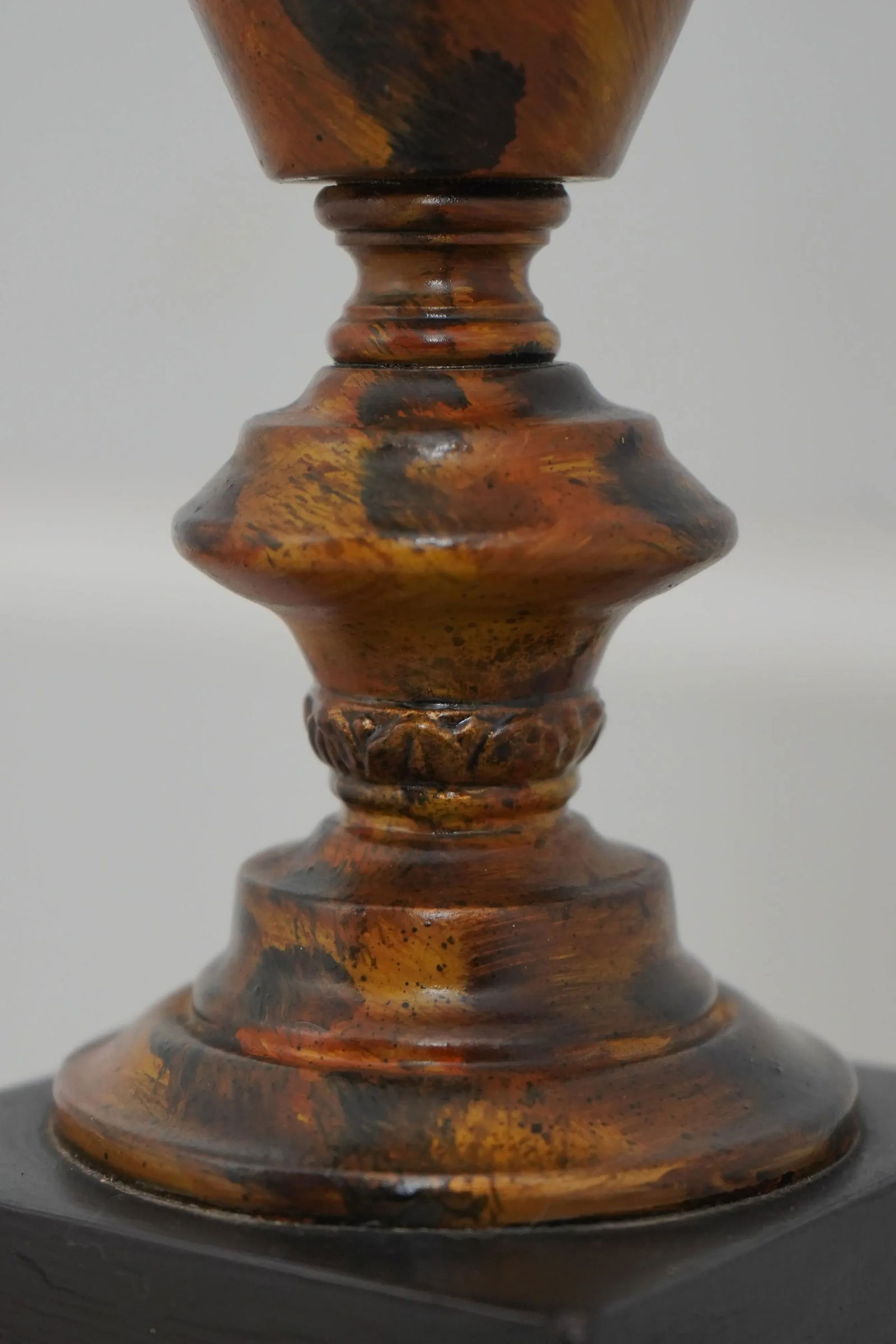 Faux Paint Decorated Urn Torch Lamps - a Pair - 9