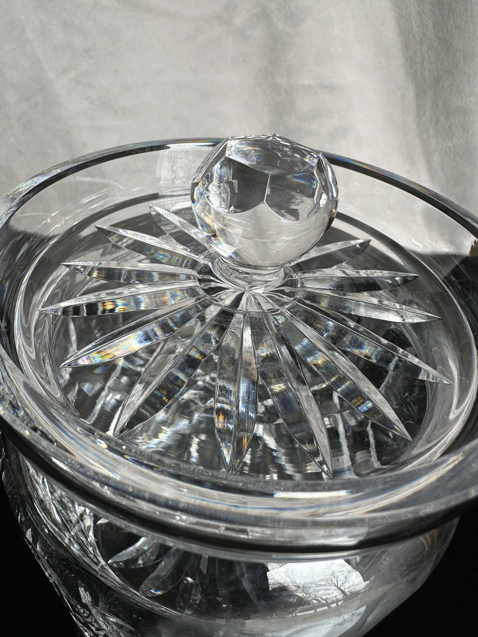 Late 20th Century Waterford Crystal Colleen Pattern Glass Biscuit Jar - 2