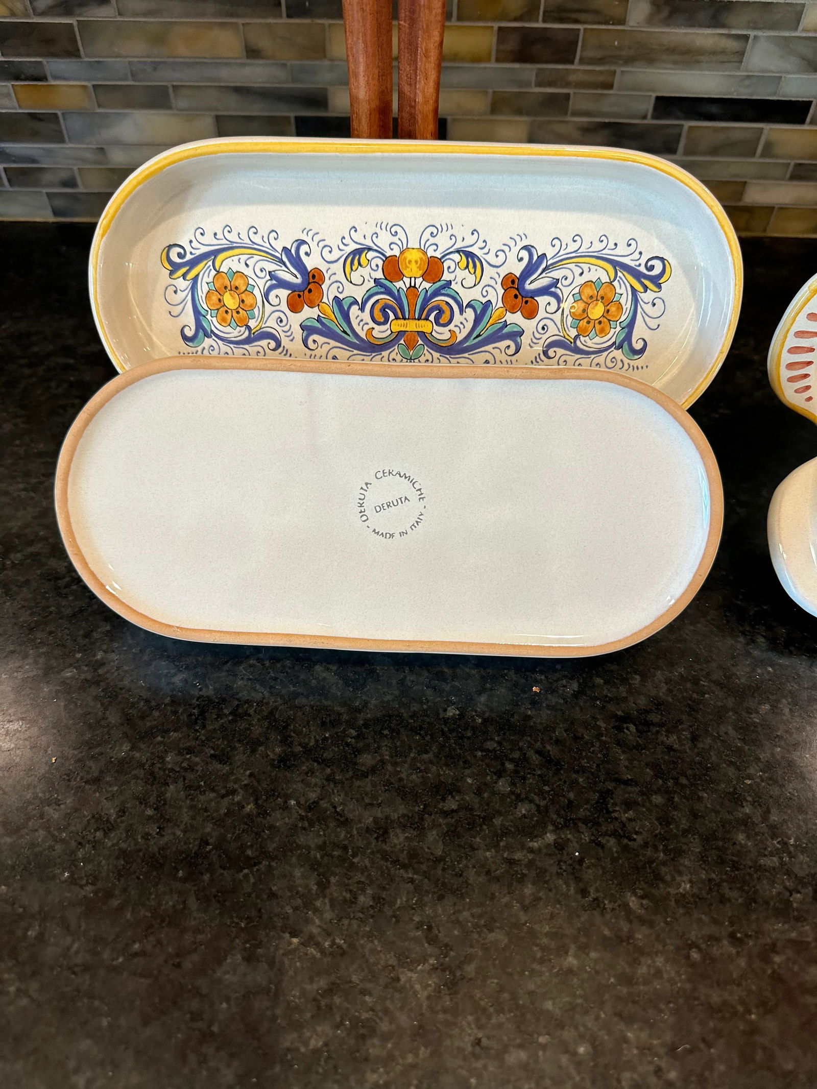 Vintage Ricco Deruta Majolica Italian Pottery Hand Painted Serving Trays - Set of 4 - 4