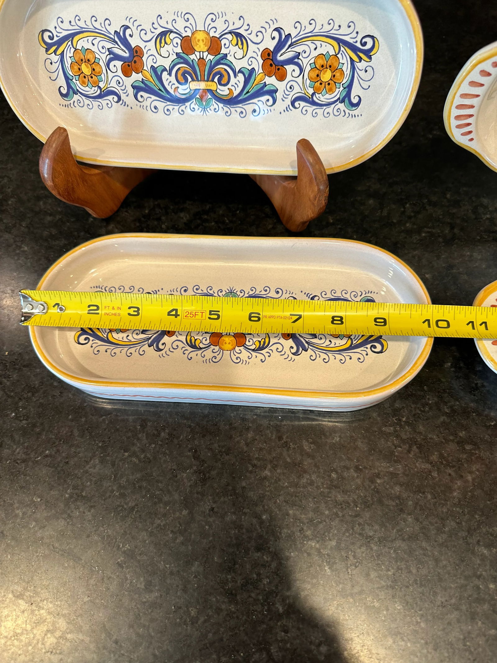 Vintage Ricco Deruta Majolica Italian Pottery Hand Painted Serving Trays - Set of 4 - 8