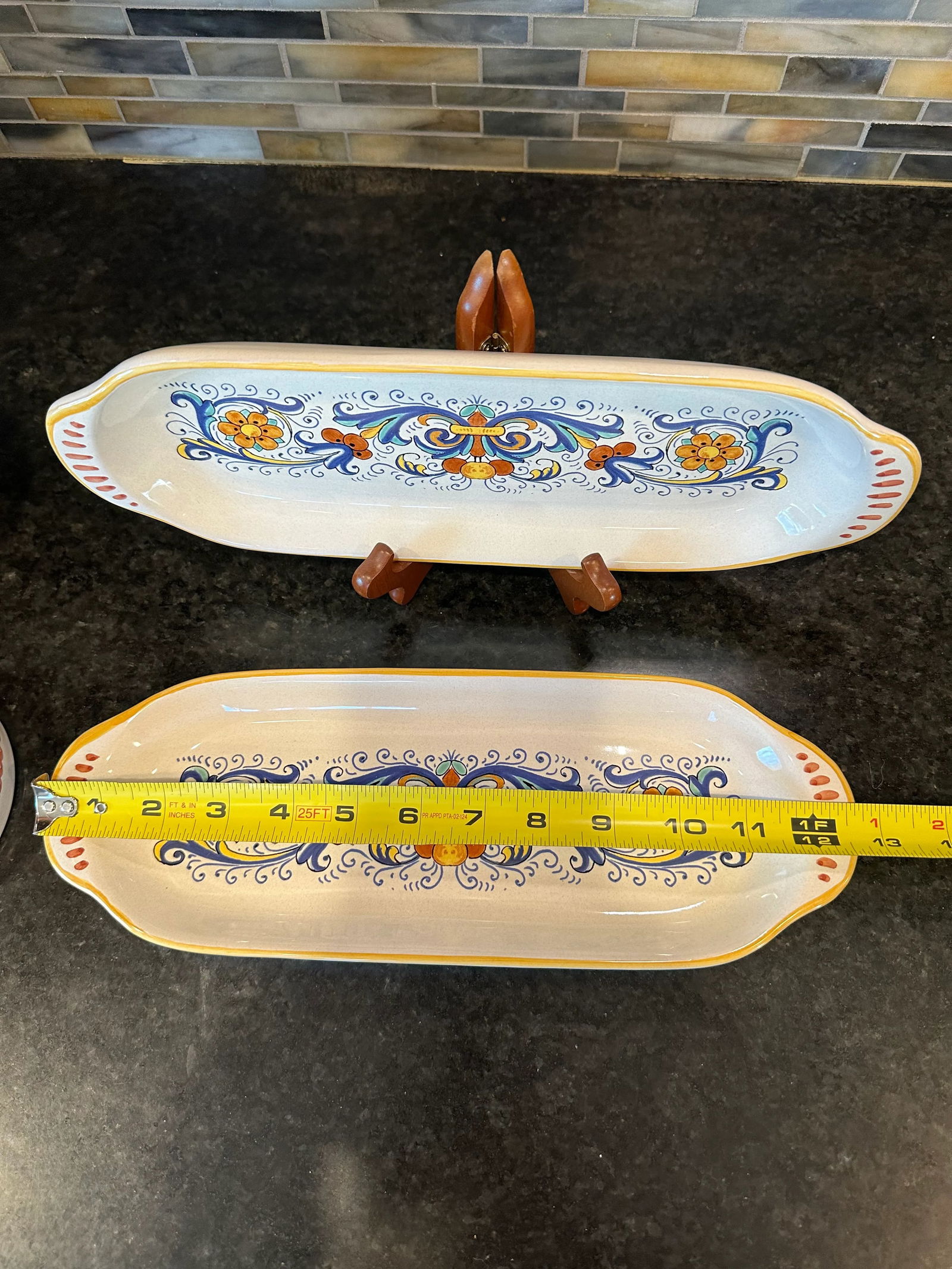 Vintage Ricco Deruta Majolica Italian Pottery Hand Painted Serving Trays - Set of 4 - 9