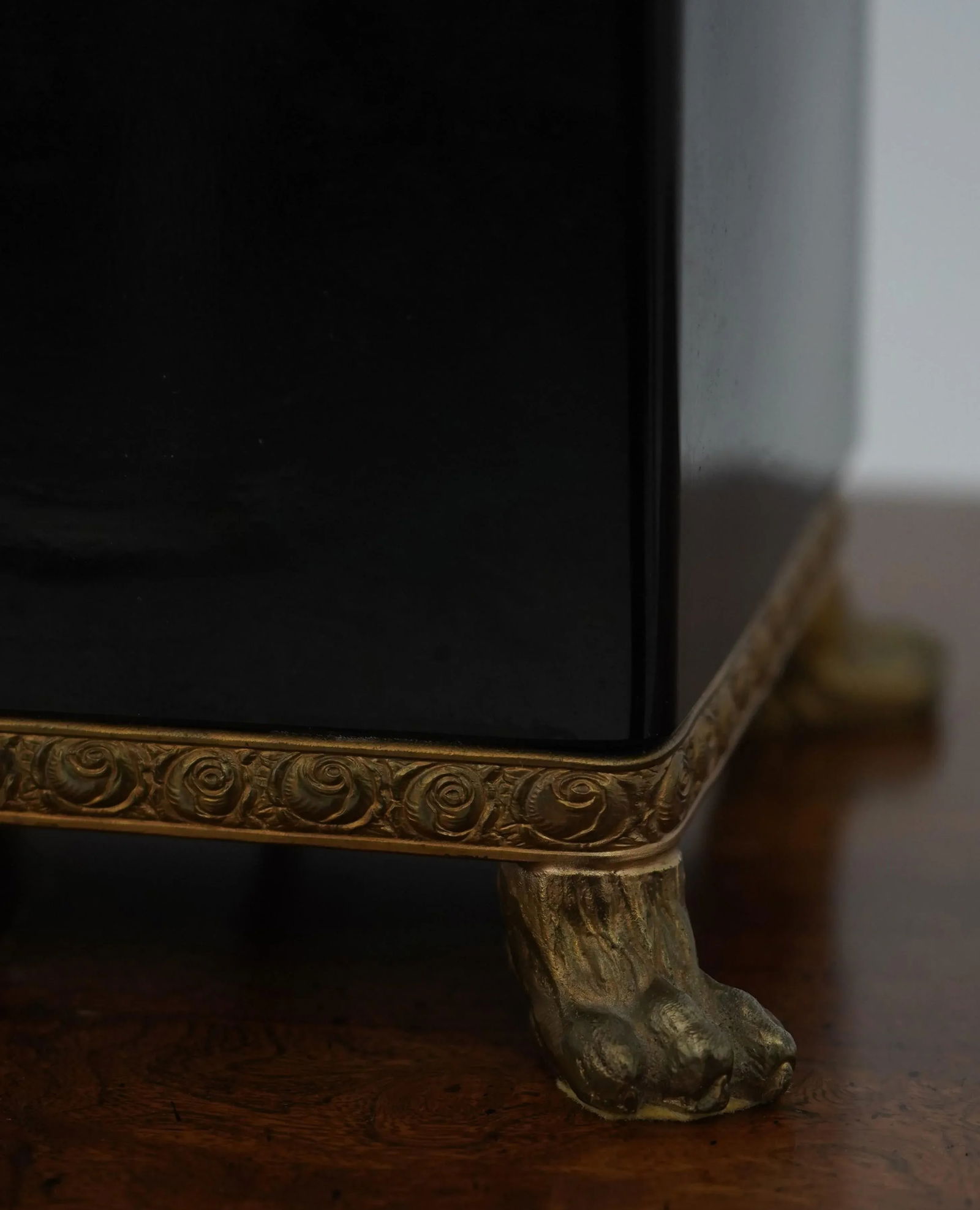 Empire Style Black Porcelain Urn & Brass Lamp - 5