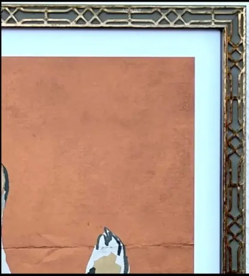 Dana Gibson Large Framed Orange Tiger Print - 3