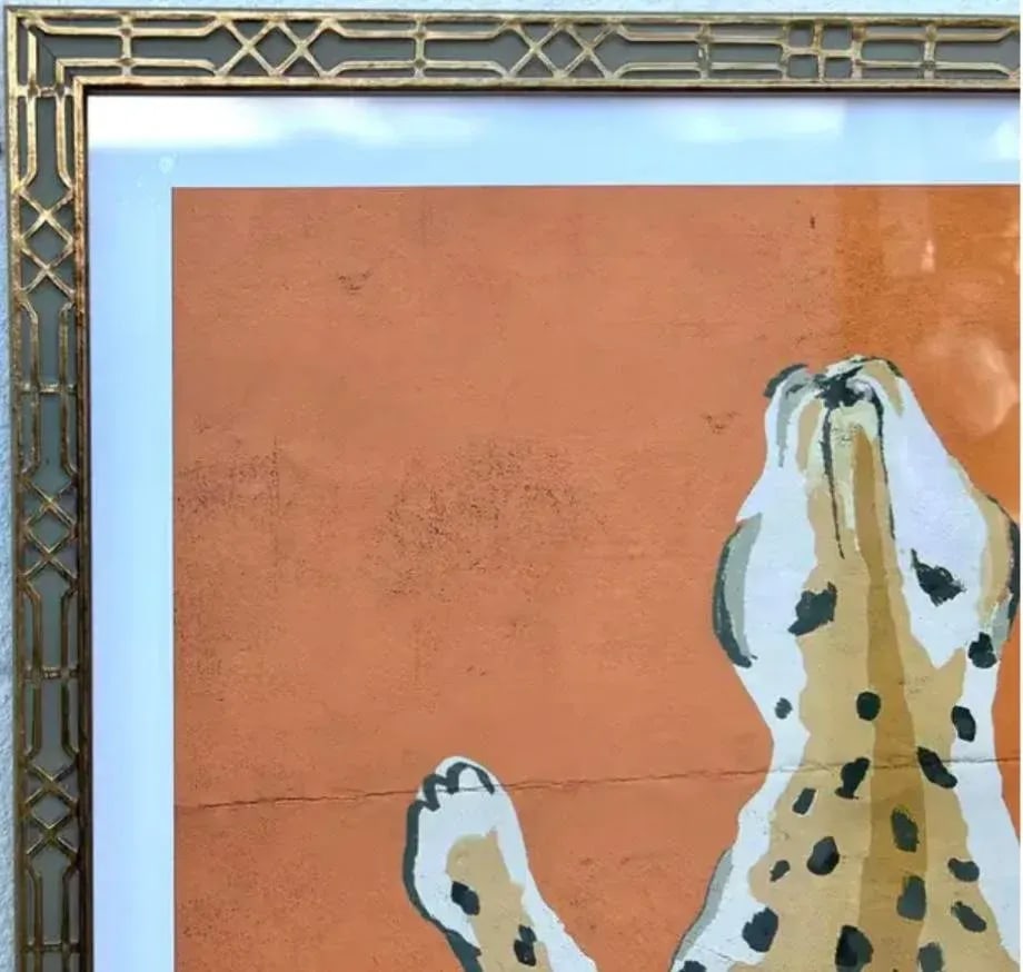 Dana Gibson Large Framed Orange Tiger Print - 4