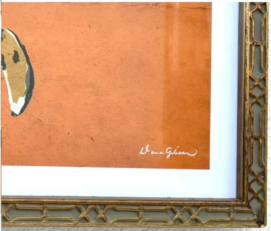 Dana Gibson Large Framed Orange Tiger Print - 5